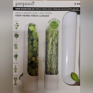 New Set Of 3 Prepara Herb Savor Pod White